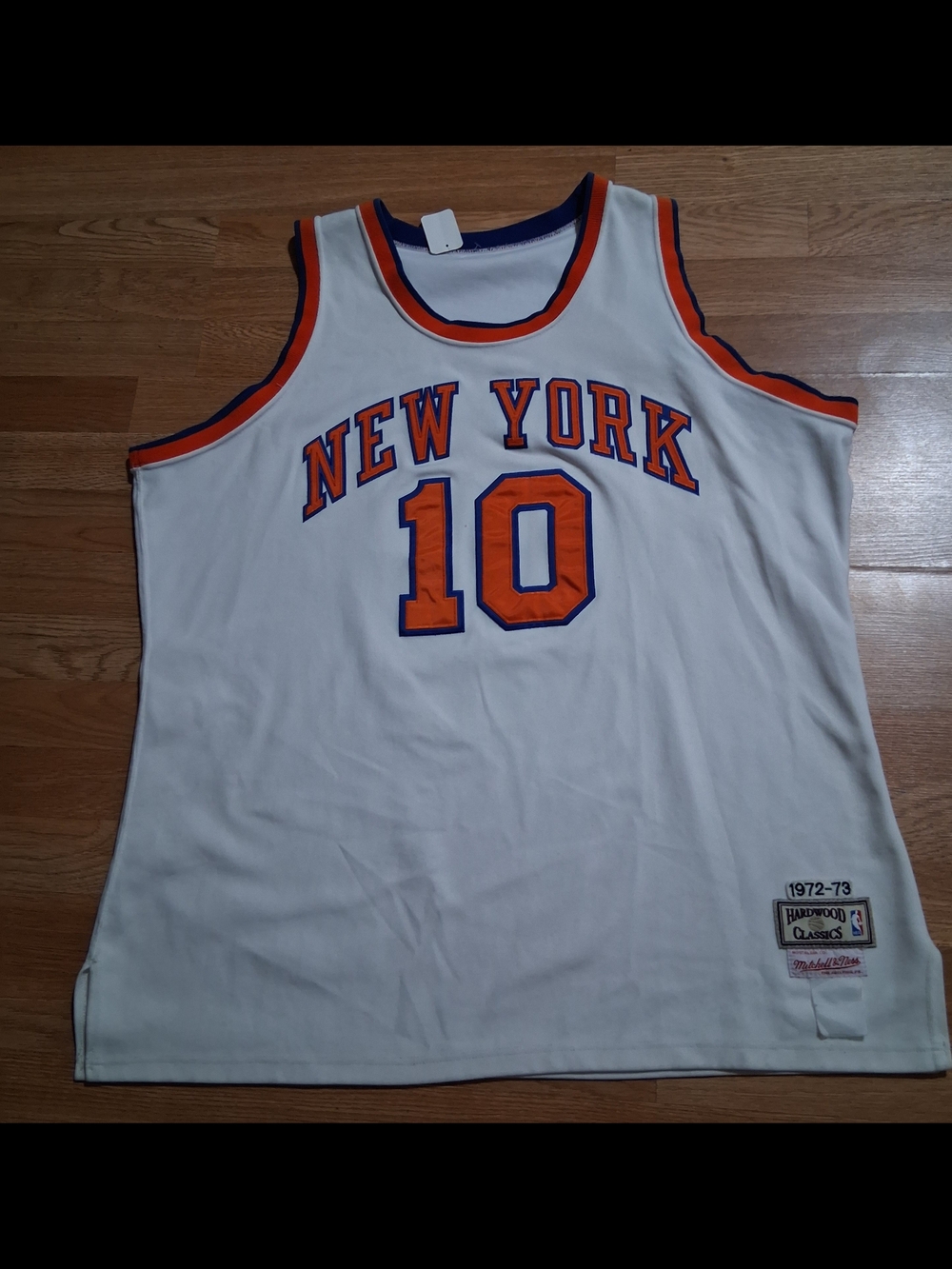 Vintage New York #10 Basketball Jersey in White and Orange